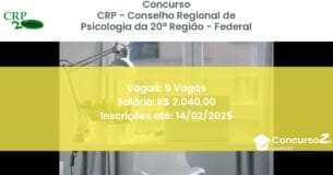 Concurso Público 1016 crp conselho regional de psicologia da 20 regiao federal 5 vagas junho 2025