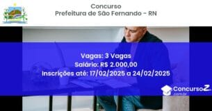 Concurso Público 1044 prefeitura de sao fernando rn 3 vagas julho 2025