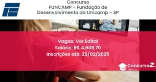 Concurso Público 1051 funcamp fundacao de desenvolvimento da unicamp sp ver edital julho 2025
