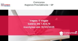 Concurso Público 1054 itupeva previdencia sp 5 vagas julho 2025