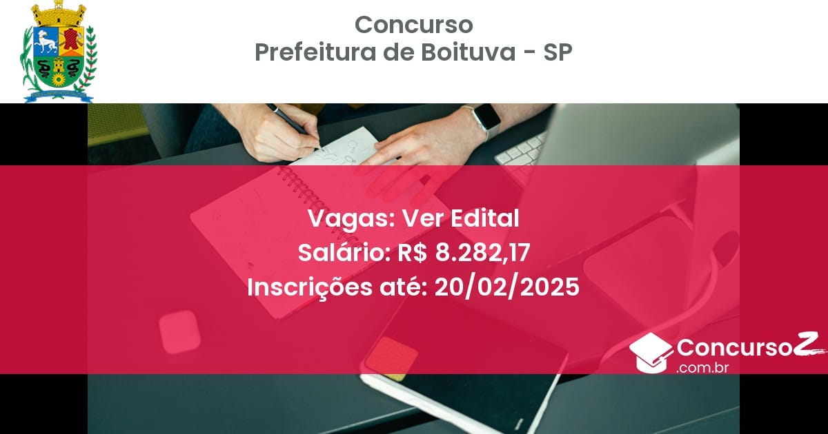 Concurso Público 1056 prefeitura de boituva sp ver edital junho 2025