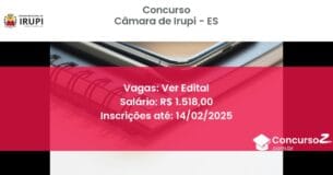 Concurso Público 1075 camara de irupi es ver edital junho 2025