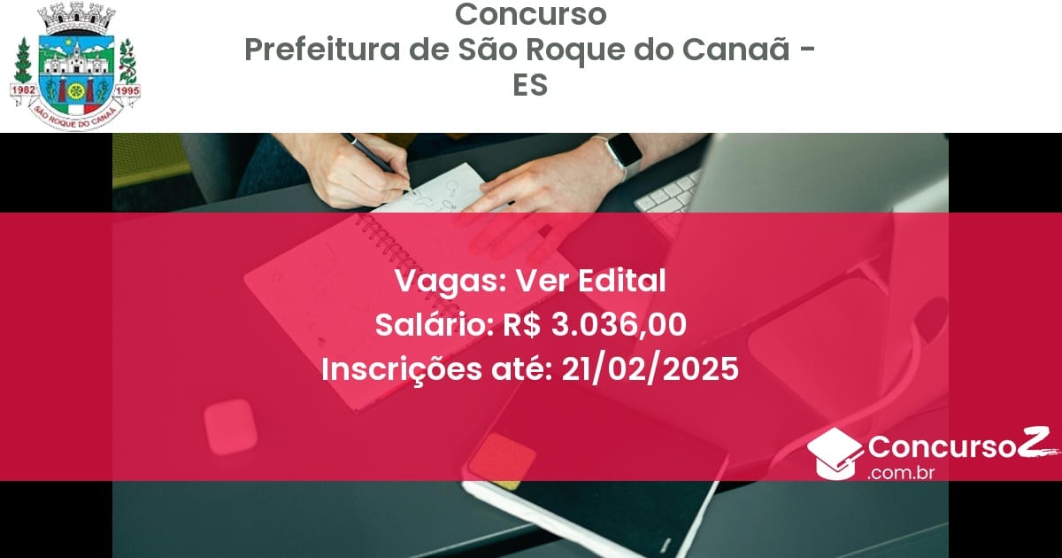 Concurso Público 1079 prefeitura de sao roque do canaa es ver edital agosto 2025