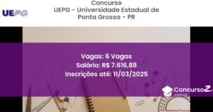 Concurso Público 1083 uepg universidade estadual de ponta grossa pr 6 vagas junho 2025