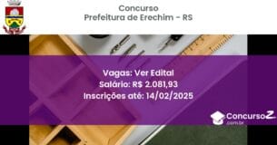 Concurso Público 1091 prefeitura de erechim rs ver edital junho 2025