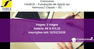 Concurso Público 1101 fahece fundacao de apoio ao hemosc cepon sc 2 vagas julho 2025