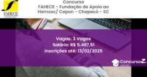 Concurso Público 1105 fahece fundacao de apoio ao hemosc cepon chapeco sc 3 vagas junho 2025