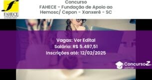 Concurso Público 1111 fahece fundacao de apoio ao hemosc cepon xanxere sc ver edital junho 2025