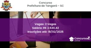 Concurso Público 1115 prefeitura de tangara sc 2 vagas junho 2025