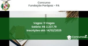Concurso Público 1131 fundacao parapaz pa 11 vagas junho 2025