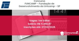 Concurso Público 1140 funcamp fundacao de desenvolvimento da unicamp sp ver edital junho 2025