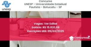 Concurso Público 1147 unesp universidade estadual paulista botucatu sp ver edital junho 2025