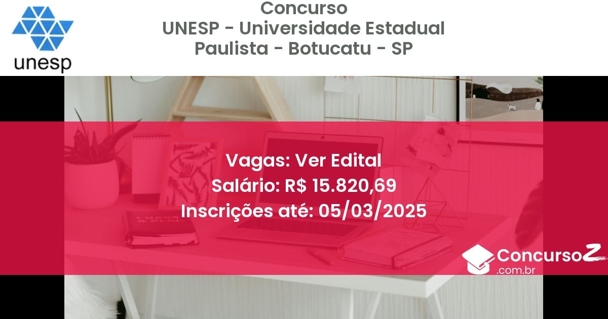 Concurso Público 1147 unesp universidade estadual paulista botucatu sp ver edital junho 2025