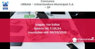 Concurso Público 1148 urbam urbanizadora municipal sa sp ver edital junho 2025