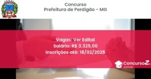 Concurso Público 1160 prefeitura de perdigao mg ver edital junho 2025