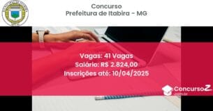 Concurso Público 118-prefeitura-de-itabira-mg-41-vagas atualizado em March de 2025