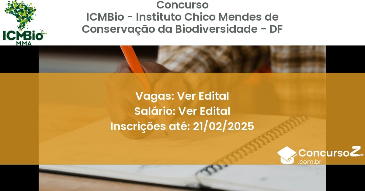 Concurso Público 1205 icmbio instituto chico mendes de conservacao da biodiversidade df ver edital junho 2025
