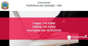 Concurso Público 123 prefeitura de laranjal mg ver edital julho 2025