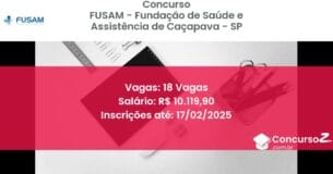 Concurso Público 1234 fusam fundacao de saude e assistencia de cacapava sp 18 vagas junho 2025