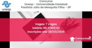 Concurso Público 1246-unesp-universidade-estadual-paulista-julio-de-mesquita-filho-sp-7-vagas atualizado em March de 2025