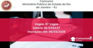 Concurso Público 1247 ministerio publico do estado do rio de janeiro rj 87 vagas junho 2025