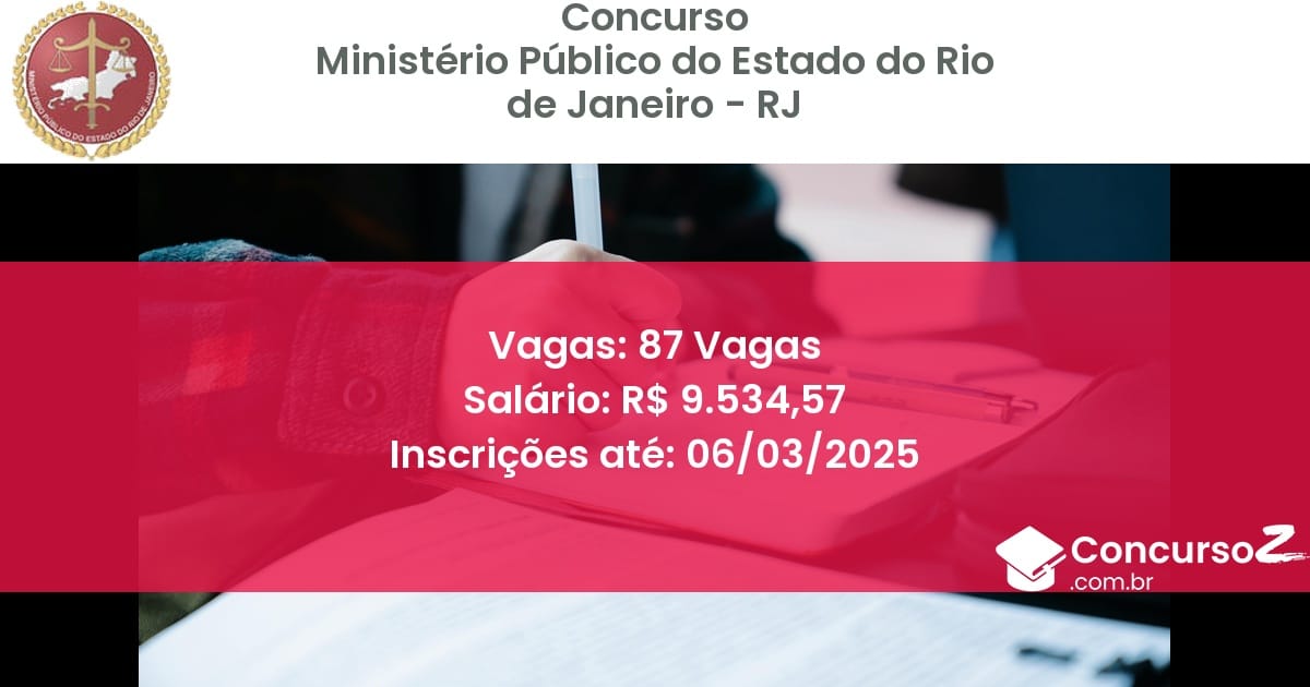 Concurso Público 1247 ministerio publico do estado do rio de janeiro rj 87 vagas julho 2025