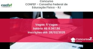Concurso Público 1248 confef conselho federal de educacao fisica rj 5 vagas maio 2025