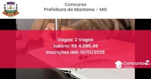 Concurso Público 125 prefeitura de mantena mg 2 vagas junho 2025