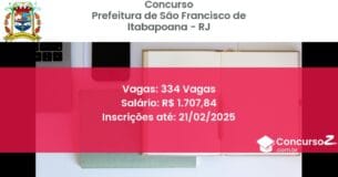 Concurso Público 1250 prefeitura de sao francisco de itabapoana rj 334 vagas junho 2025
