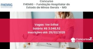 Concurso Público 1260 fhemig fundacao hospitalar do estado de minas gerais mg ver edital junho 2025