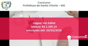 Concurso Público 1275 prefeitura de santa vitoria mg ver edital junho 2025
