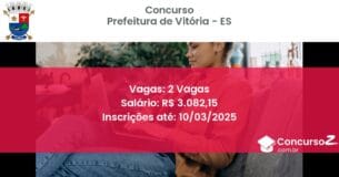 Concurso Público 1289 prefeitura de vitoria es 2 vagas junho 2025