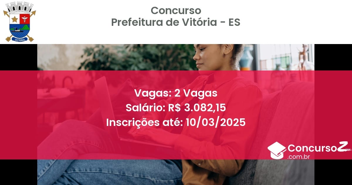 Concurso Público 1289 prefeitura de vitoria es 2 vagas junho 2025