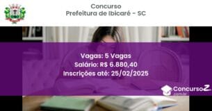 Concurso Público 1330 prefeitura de ibicare sc 5 vagas junho 2025