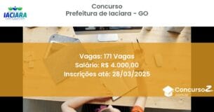 Concurso Público 1345-prefeitura-de-iaciara-go-171-vagas atualizado em March de 2025