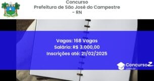 Concurso Público 1386 prefeitura de sao jose do campestre rn 168 vagas junho 2025