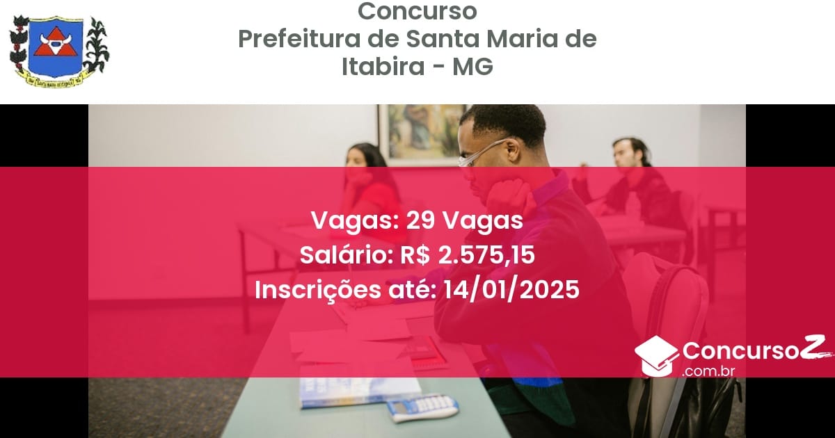 Concurso Público 141 prefeitura de santa maria de itabira mg 29 vagas junho 2025