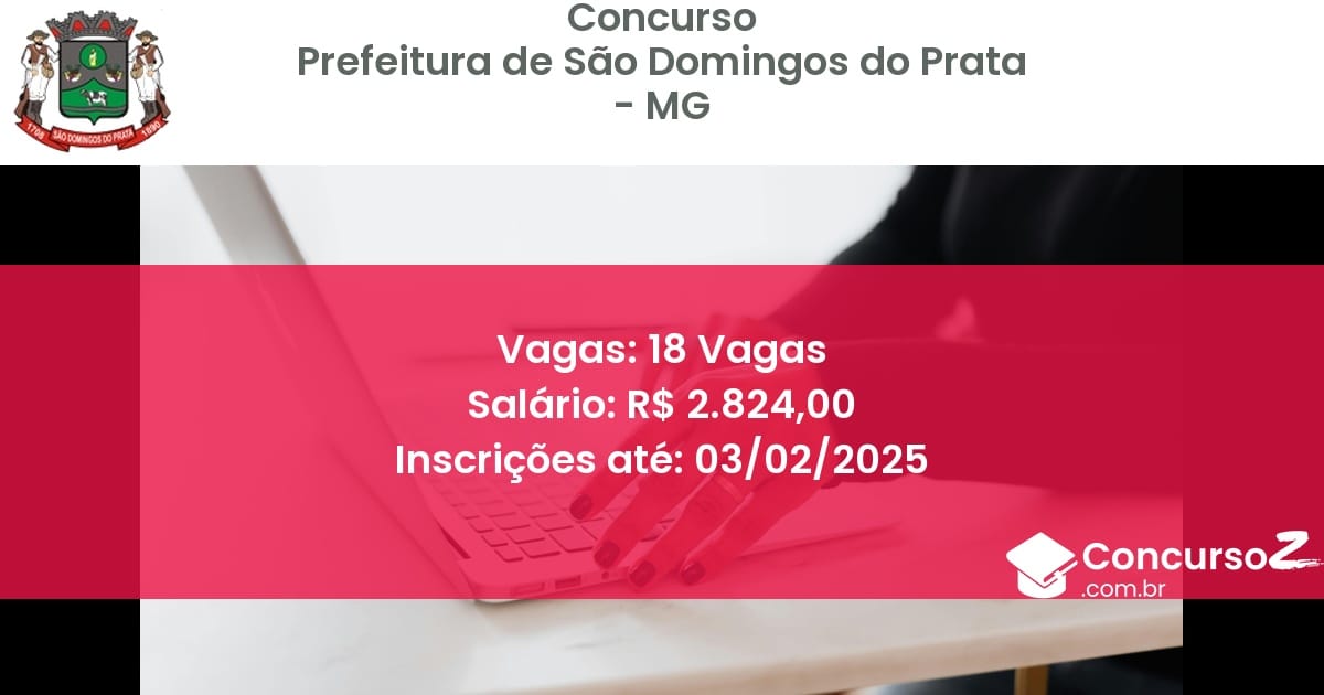 Concurso Público 144 prefeitura de sao domingos do prata mg 18 vagas junho 2025