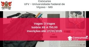 Concurso Público 161 ufv universidade federal de vicosa mg 3 vagas junho 2025