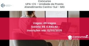 Concurso Público 163 upa cs unidade de pronto atendimento centro sul mg 49 vagas junho 2025