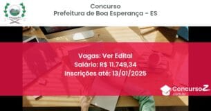 Concurso Público 167 prefeitura de boa esperanca es ver edital maio 2025