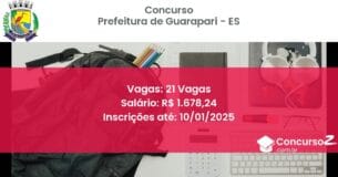 Concurso Público 169 prefeitura de guarapari es 21 vagas junho 2025