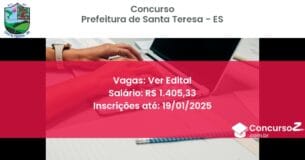 Concurso Público 174 prefeitura de santa teresa es ver edital junho 2025