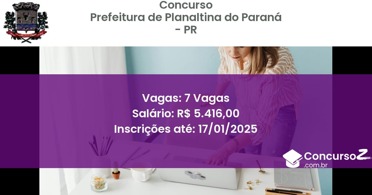 Concurso Público 190 prefeitura de planaltina do parana pr 7 vagas junho 2025