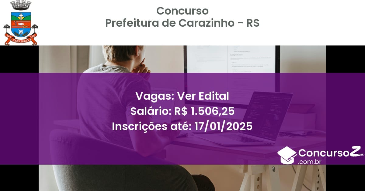 Concurso Público 207 prefeitura de carazinho rs ver edital julho 2025