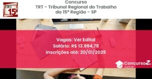 Concurso Público 21 trt tribunal regional do trabalho da 15 regiao sp ver edital junho 2025