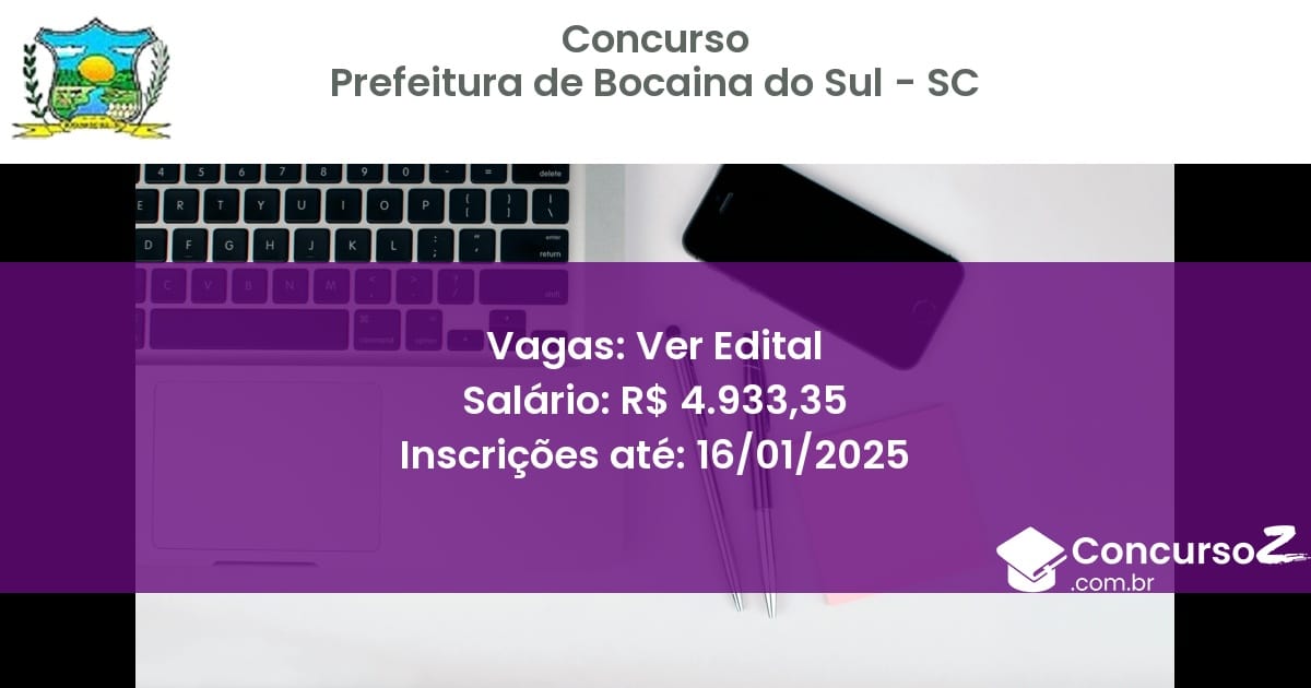 Concurso Público 238 prefeitura de bocaina do sul sc ver edital julho 2025