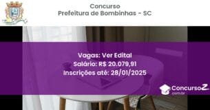 Concurso Público 240 prefeitura de bombinhas sc ver edital junho 2025
