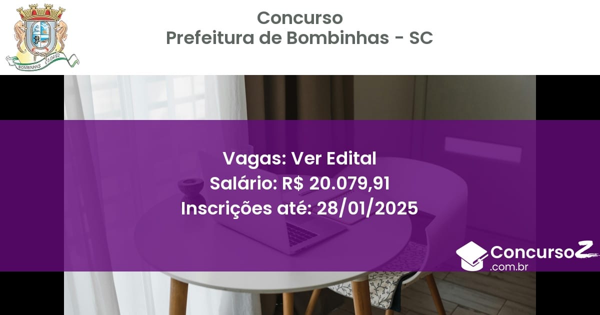 Concurso Público 240 prefeitura de bombinhas sc ver edital junho 2025