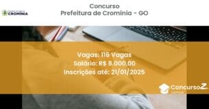 Concurso Público 291 prefeitura de crominia go 116 vagas junho 2025